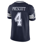 D.Cowboys #4 Dak Prescott Navy Team Vapor F.U.S.E. Limited Stitched Football Jerseys