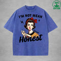 I'm Not MeanInterest Printed Washed T-Shirt 230G Loose Trendy Fashionable 100%Cotton Short Sleeve Top