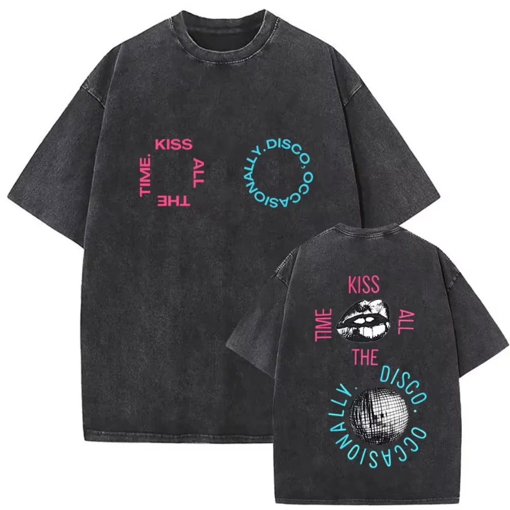 Harry Styles "Together" Tour 2026 Vintage Washed T-Shirt Men Women Pop Music Fashion Oversized Cotton Graphic TShirts Streetwear