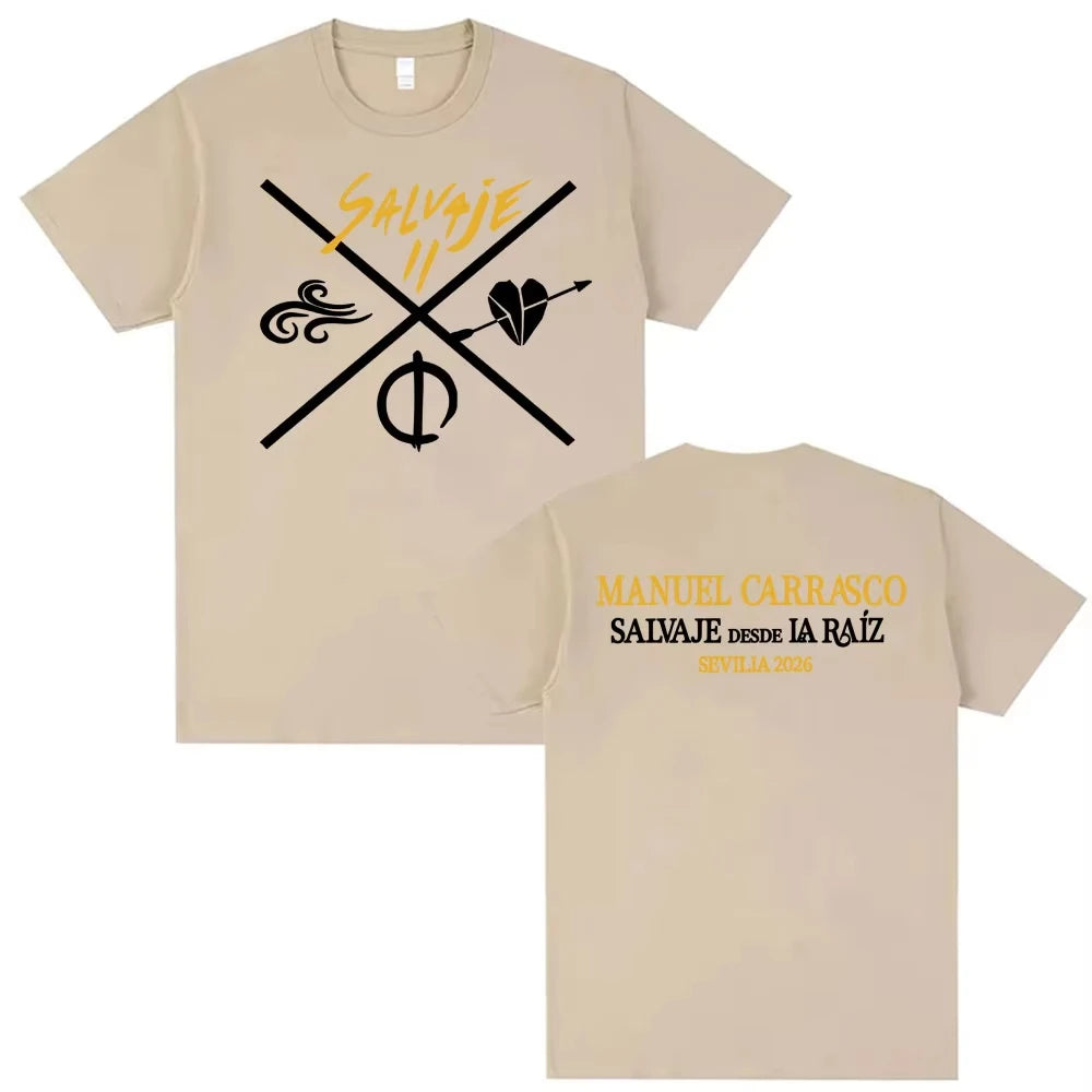 Manuel Carrasco Salvaje Desde Ia Raiz Sevilla 2026 T-shirt Men Women Fashion Hip Hop Punk T Shirts Male Cotton Oversized T Shirt