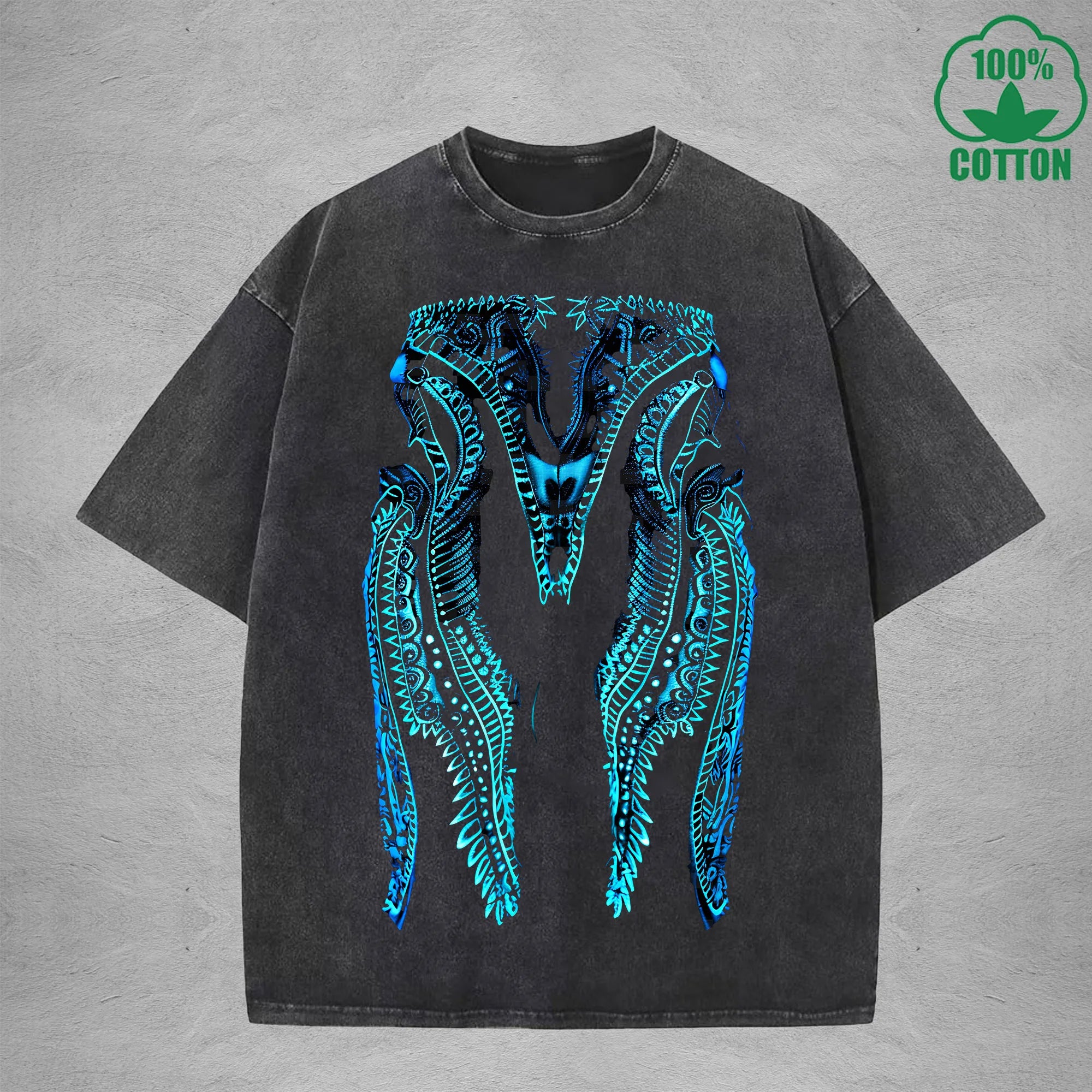 Mystic Totem American Retro 230G Washed T-Shirt Available in Multiple Colors Fashionable Pure Cotton Short Sleeve