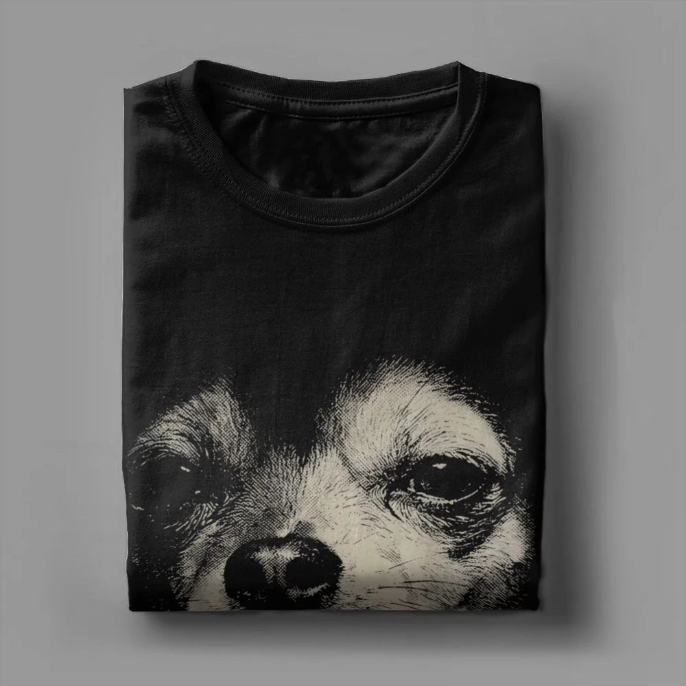 Dog Smoking Cigarette Funny Chihuahua Meme T-Shirts Summer Popular T Shirts Male Cotton Oversized Tees Short Sleeve Funny Tops