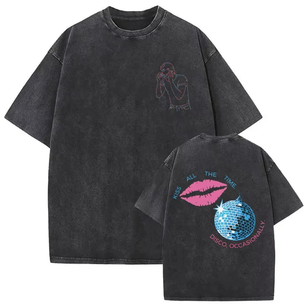 Harry Styles "Together" Tour 2026 Vintage Washed T-Shirt Men Women Pop Music Fashion Oversized Cotton Graphic TShirts Streetwear