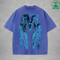 Mystic Totem American Retro 230G Washed T-Shirt Available in Multiple Colors Fashionable Pure Cotton Short Sleeve