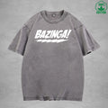 Bazinga Interesting Printed Washed T-Shirt 230G Multicolor Loose Trendy Fashionable Cotton Short Sleeve Top