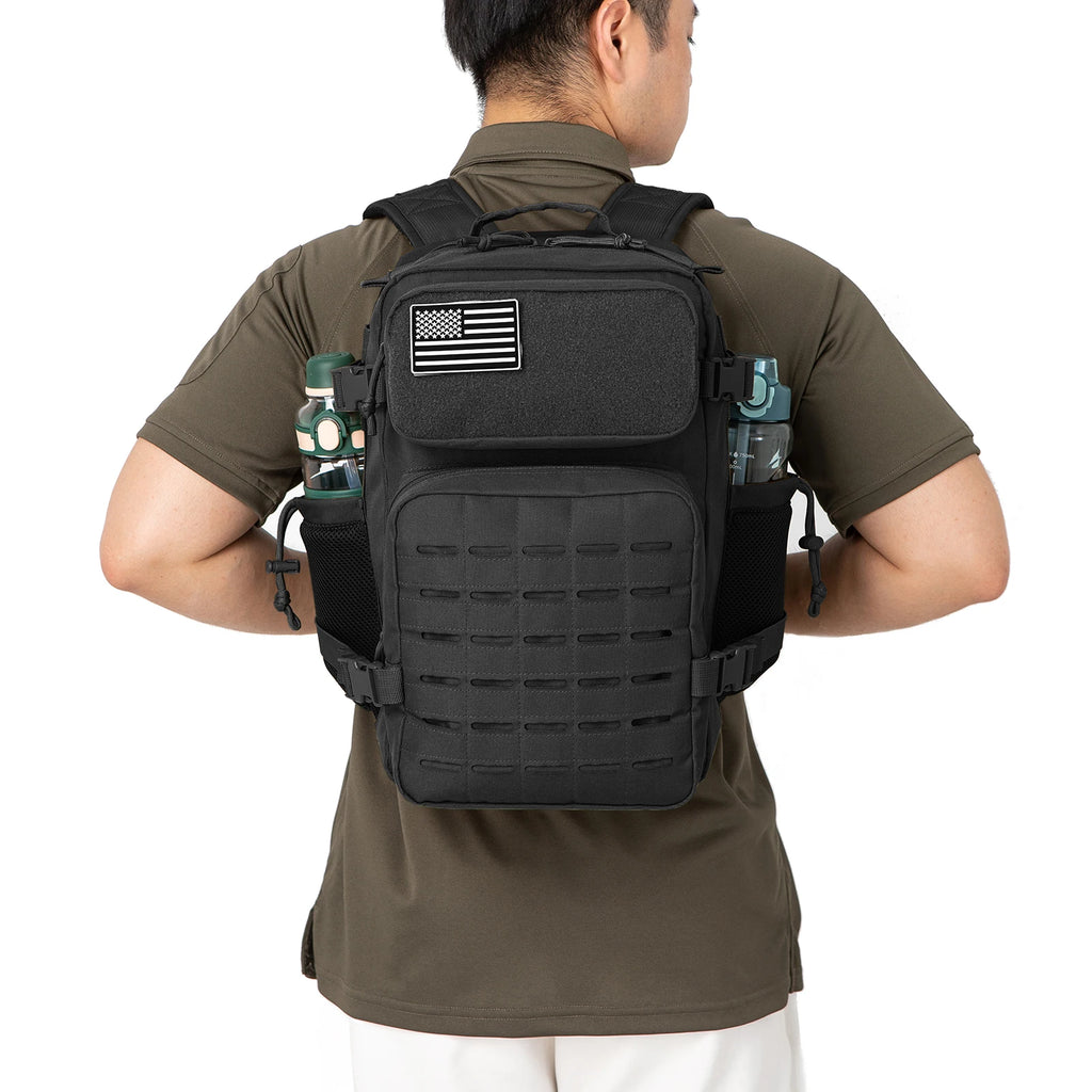 25L Tactical Backpack Outdoor Bag Fitness Backpack MOLLE Backpack Women's/Men's Hiking Survival Backpack Men's Dual Cup Holder