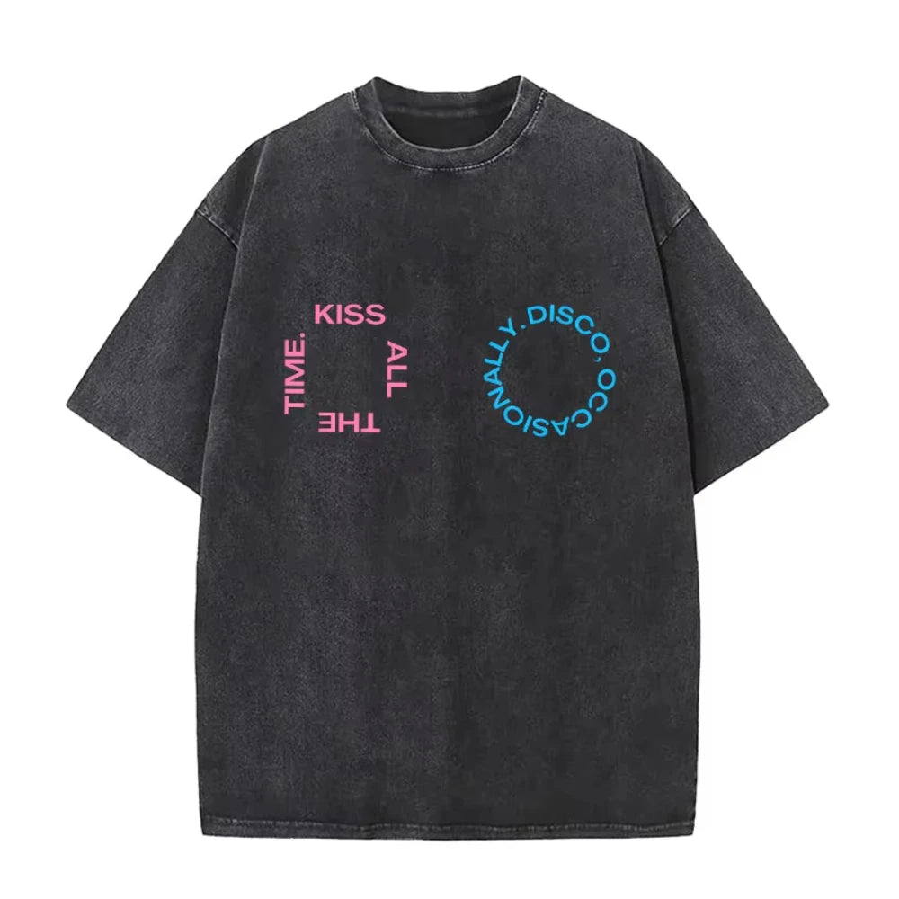 Harry Styles "Together" Tour 2026 Vintage Washed T-Shirt Men Women Pop Music Fashion Oversized Cotton Graphic TShirts Streetwear