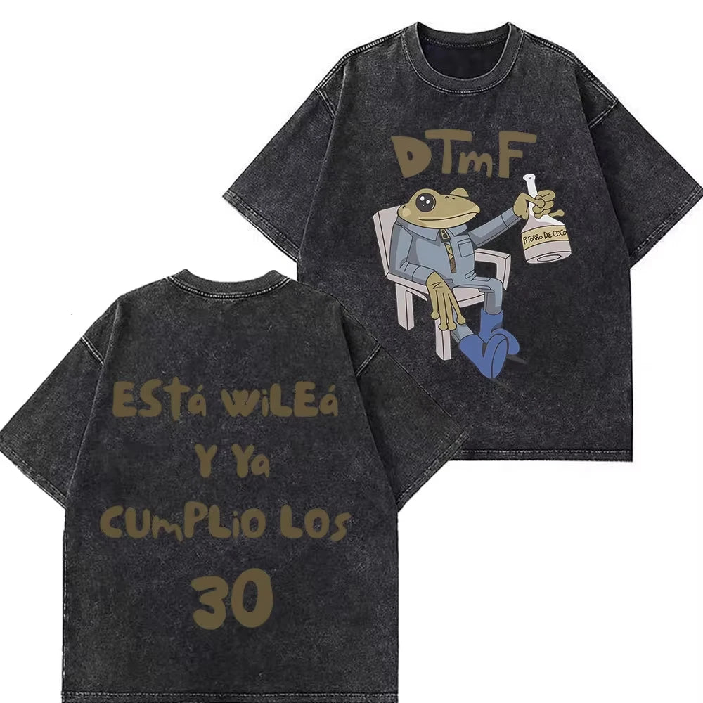 Rapper Bad Bunny Tour 2026 Debi Tirar Mas Fotos DTMF Merch Vintage Washed Tee Men's Women Fashion T Shirt Cotton Casual T-shirts
