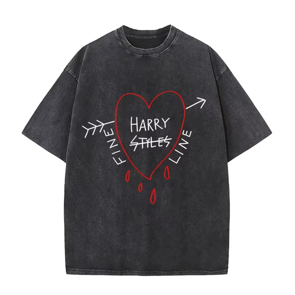 Harry Styles "Together" Tour 2026 Vintage Washed T-Shirt Men Women Pop Music Fashion Oversized Cotton Graphic TShirts Streetwear