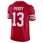 SF.49ers #13 Brock Purdy Scarlet Team Vapor F.U.S.E. Limited Stitched Football Jerseys