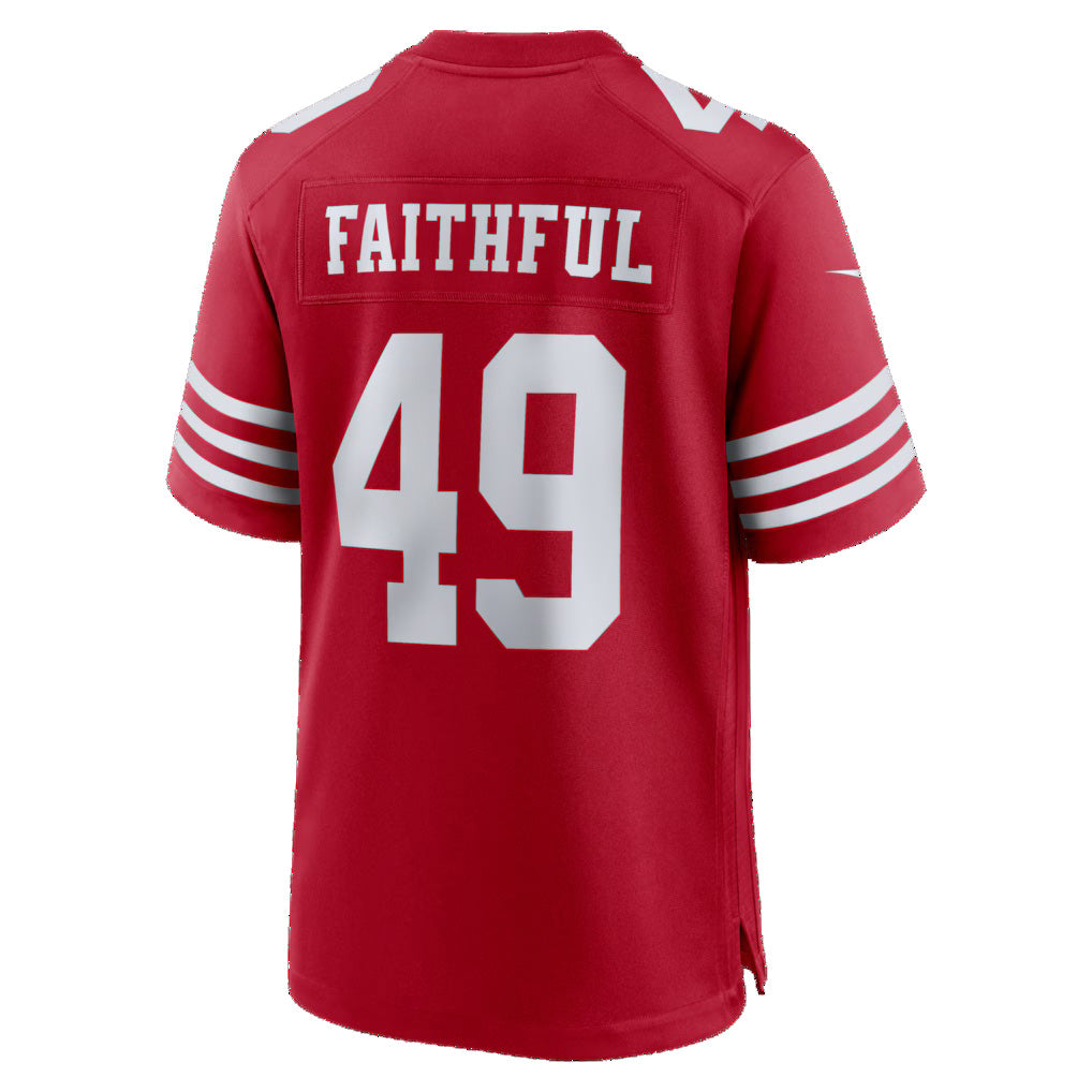 SF.49ers #49 The Faithful Scarlet 80th Anniversary Game Stitched Football Jerseys