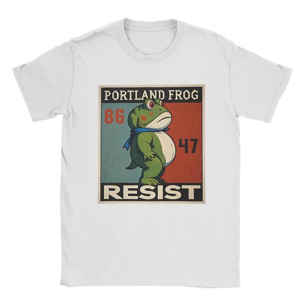 Men Women T-Shirts Resist Frogs Portland Frog Stand Strong No Kings in America Since 1776 Cotton Tee Shirt Short Sleeve T Shirts
