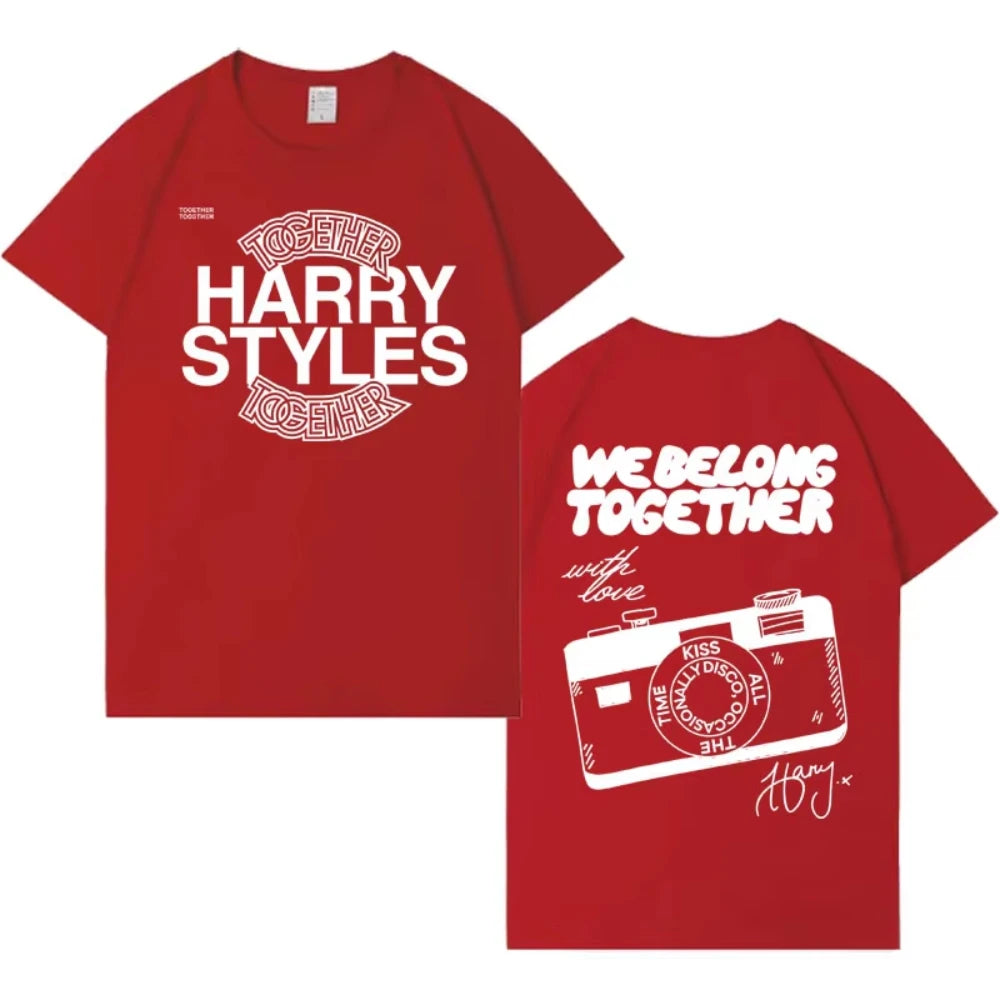 Singer Harry Styles Together Album Tour 2026 T-shirt Casual Cotton T Shirt Men's Women Hot Sale Cozy Oversized Tshirt Streetwear