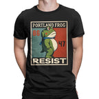 Men Women T-Shirts Resist Frogs Portland Frog Stand Strong No Kings in America Since 1776 Cotton Tee Shirt Short Sleeve T Shirts