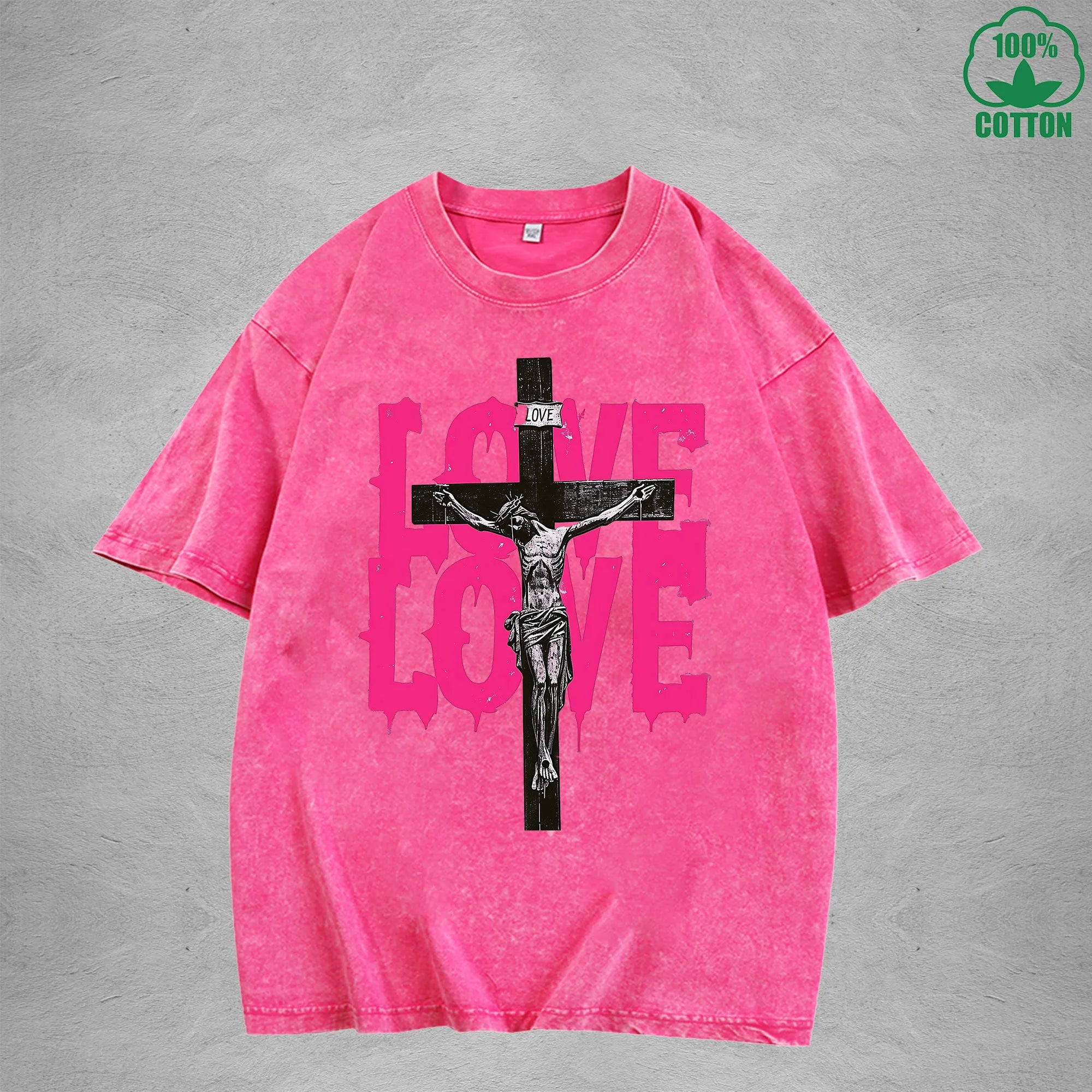 Love American Retro 230G Washed T-Shirt Available in Multiple Colors Fashionable Pure Cotton Short Sleeve