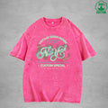 SERIES DENIM Interest Printed Washed T-Shirt 230G Multicolor Loose Trendy Fashionable Cotton Short Sleeve Top