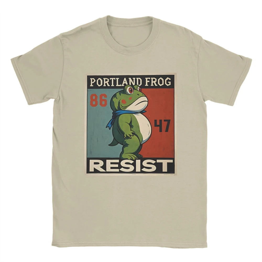 Men Women T-Shirts Resist Frogs Portland Frog Stand Strong No Kings in America Since 1776 Cotton Tee Shirt Short Sleeve T Shirts