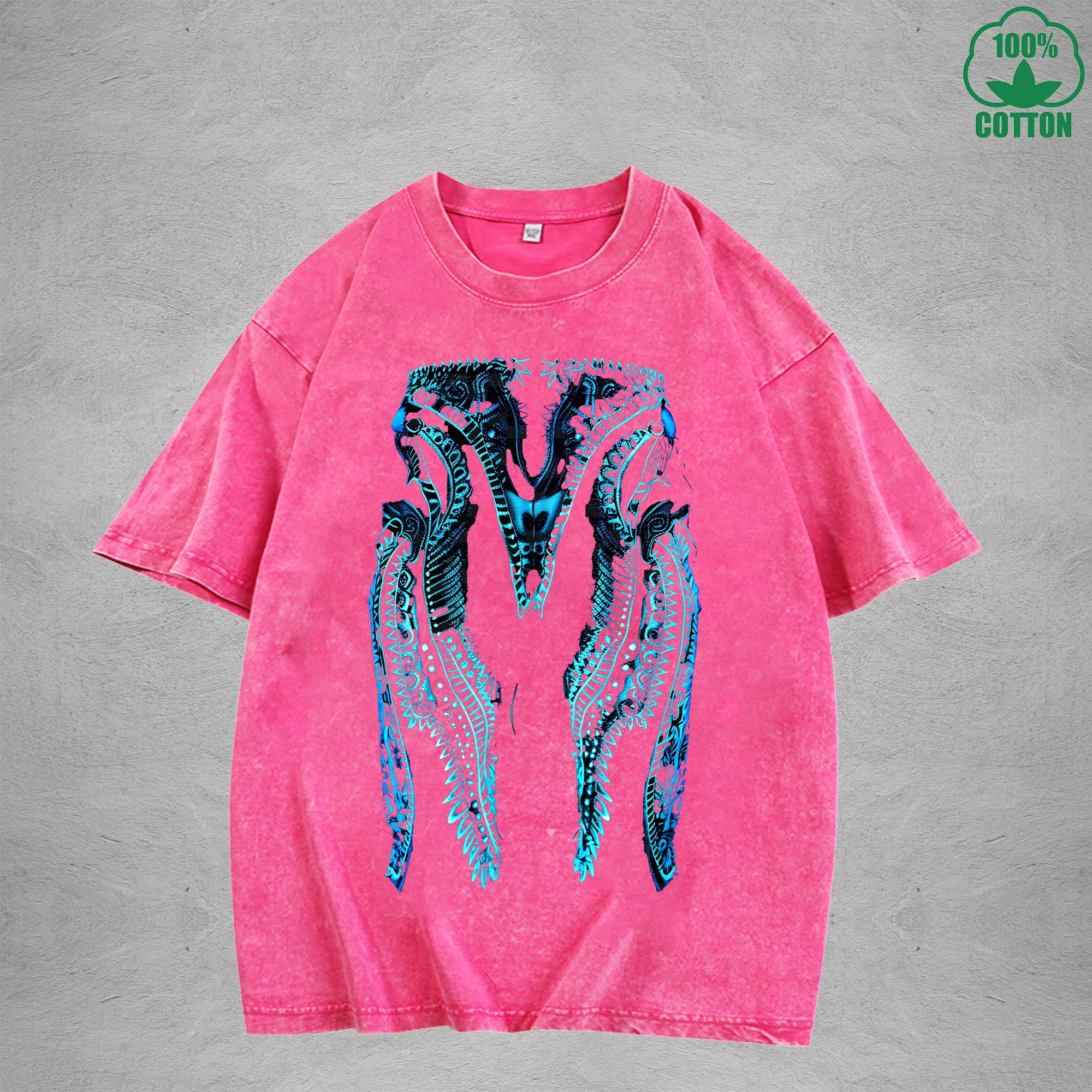 Mystic Totem American Retro 230G Washed T-Shirt Available in Multiple Colors Fashionable Pure Cotton Short Sleeve