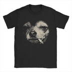 Dog Smoking Cigarette Funny Chihuahua Meme T-Shirts Summer Popular T Shirts Male Cotton Oversized Tees Short Sleeve Funny Tops