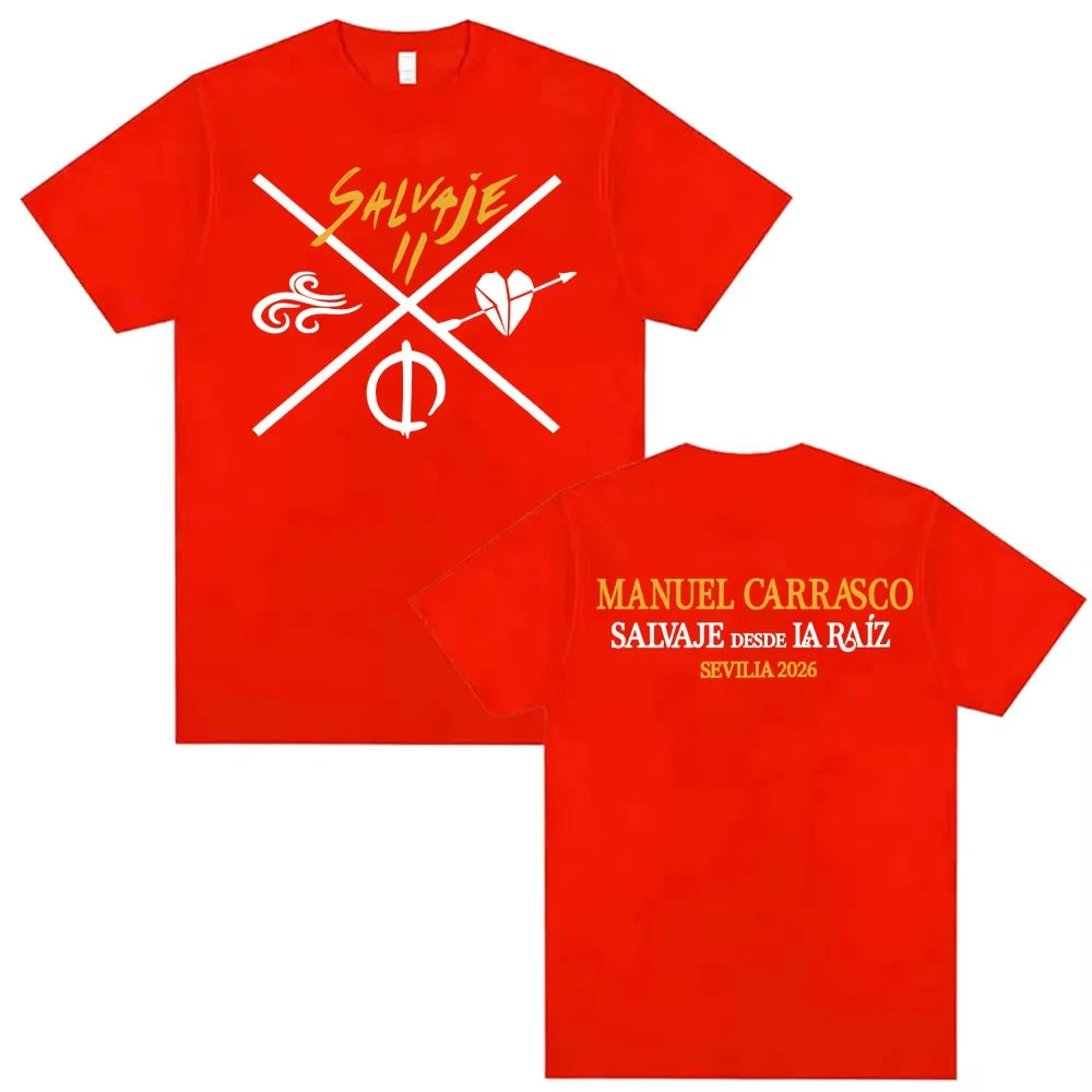 Manuel Carrasco Salvaje Desde Ia Raiz Sevilla 2026 T-shirt Men Women Fashion Hip Hop Punk T Shirts Male Cotton Oversized T Shirt