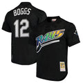Tampa Bay Rays #12 Wade Boggs Player Black Mitchell & Ness Cooperstown Replica Stitched Baseball Jersey