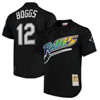 Tampa Bay Rays #12 Wade Boggs Player Black Mitchell & Ness Cooperstown Replica Stitched Baseball Jersey