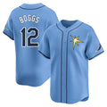 Tampa Bay Rays #12 Wade Boggs Player Light Blue Home Limited Stitched Baseball Jersey