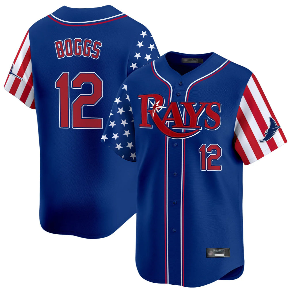 Tampa Bay Rays #12 Wade Boggs Player Royal 2025 Independence Day Vapor Premier Limited Stitched Baseball Jersey