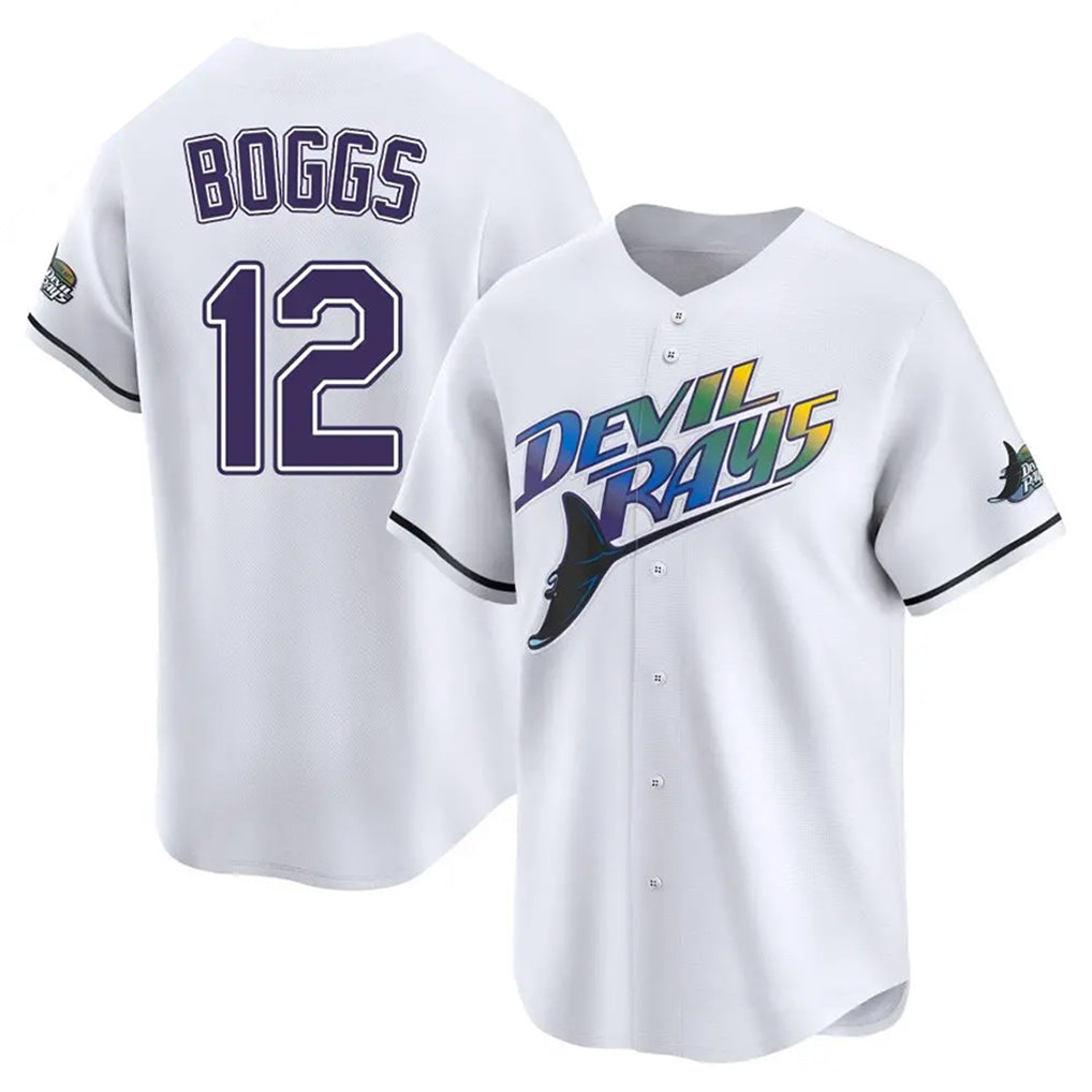 Tampa Bay Rays #12 Wade Boggs Player White City Connect Home Stitched Baseball Jersey