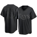 Tampa Bay Rays #13 Junior Caminero Player Black Home Game Stitched Baseball Jersey