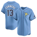 Tampa Bay Rays #13 Junior Caminero Player Light Blue Home Limited Stitched Baseball Jersey
