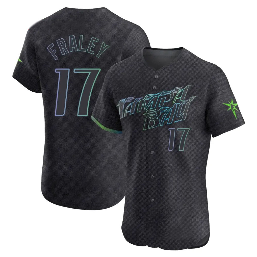 Tampa Bay Rays #17 Jake Fraley Player Black City Connect Home Limited Elite Stitched Baseball Jersey