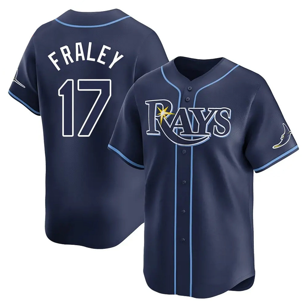 Tampa Bay Rays #17 Jake Fraley Player Navy Home Limited Stitched Baseball Jersey