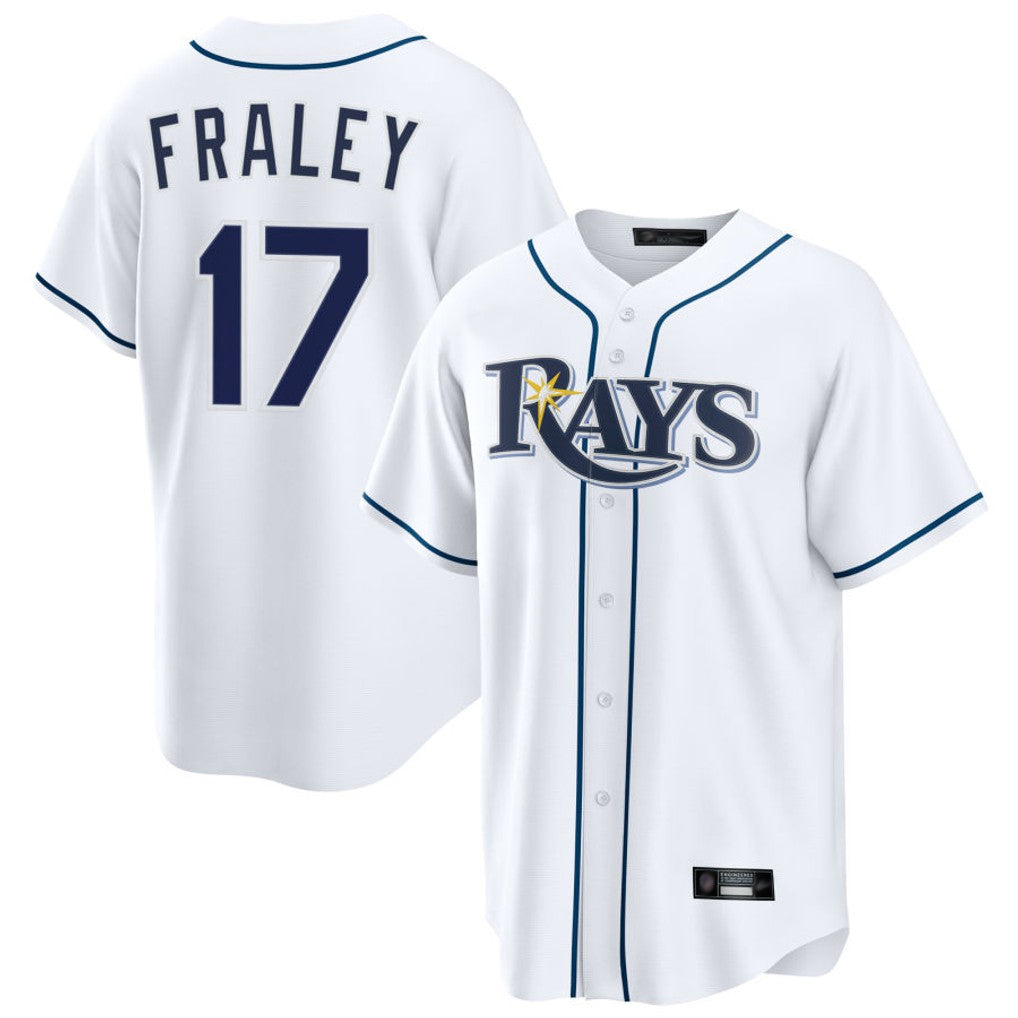 Tampa Bay Rays #17 Jake Fraley Player White Home Game Stitched Baseball Jersey