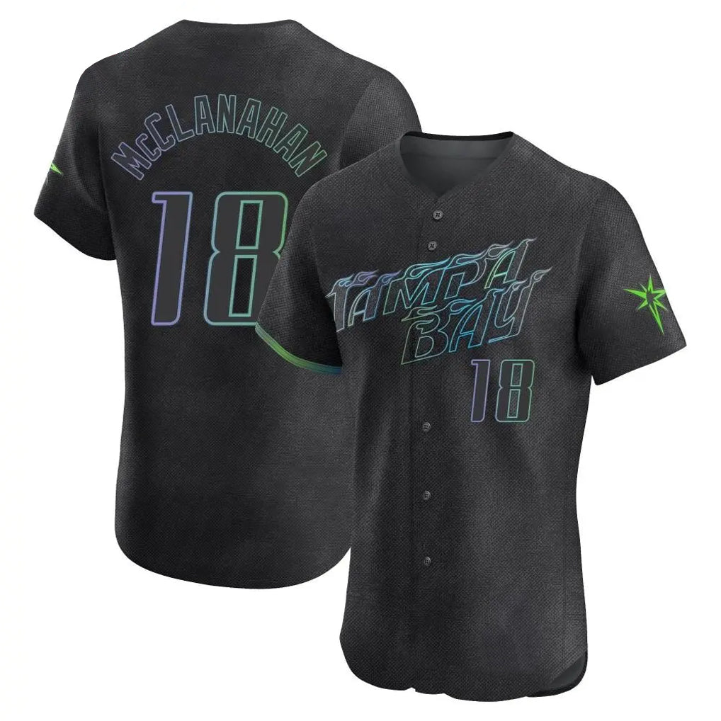Tampa Bay Rays #18 Shane McClanahan Player Black City Connect Home Limited Elite Stitched Baseball Jersey