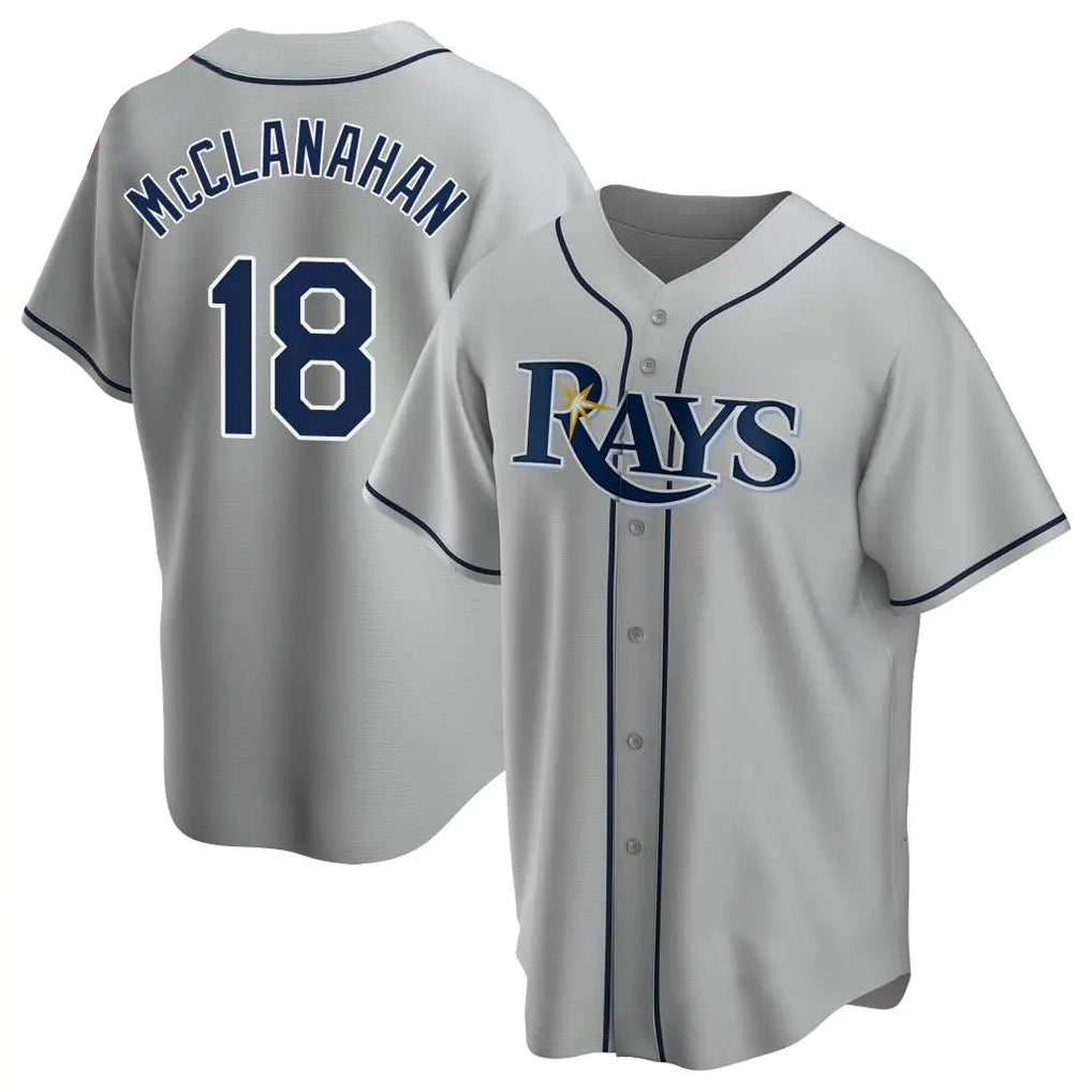 Tampa Bay Rays #18 Shane McClanahan Player Gray Home Game Stitched Baseball Jersey