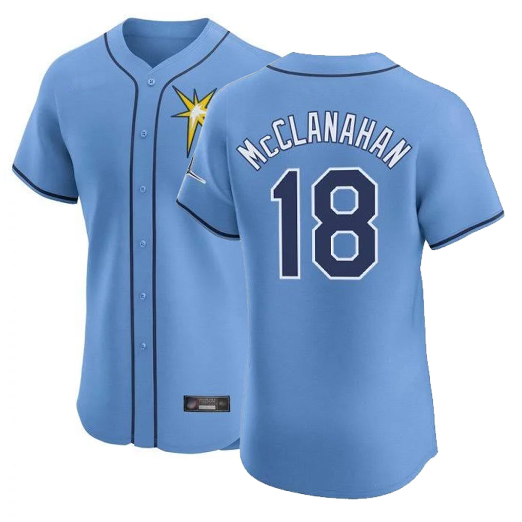 Tampa Bay Rays #18 Shane McClanahan Player Light Blue Home Limited Stitched Baseball Jersey