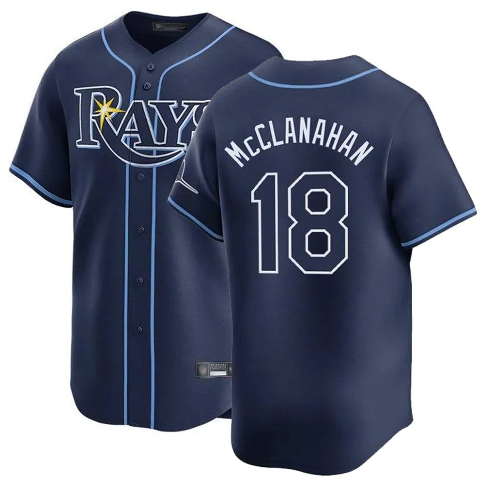 Tampa Bay Rays #18 Shane McClanahan Player Navy Home Limited Stitched Baseball Jersey