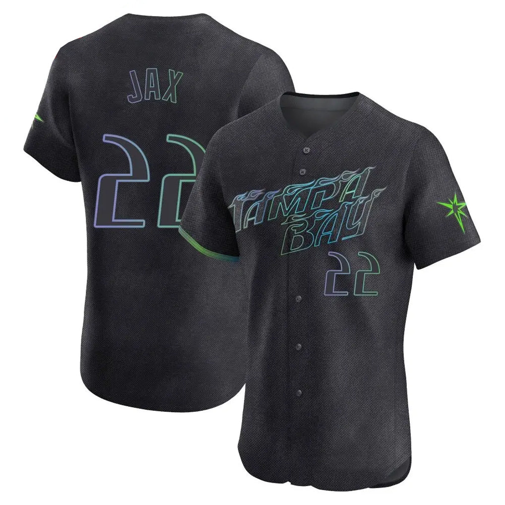 Tampa Bay Rays #22 Griffin Jax Player Black City Connect Home Limited Elite Stitched Baseball Jersey