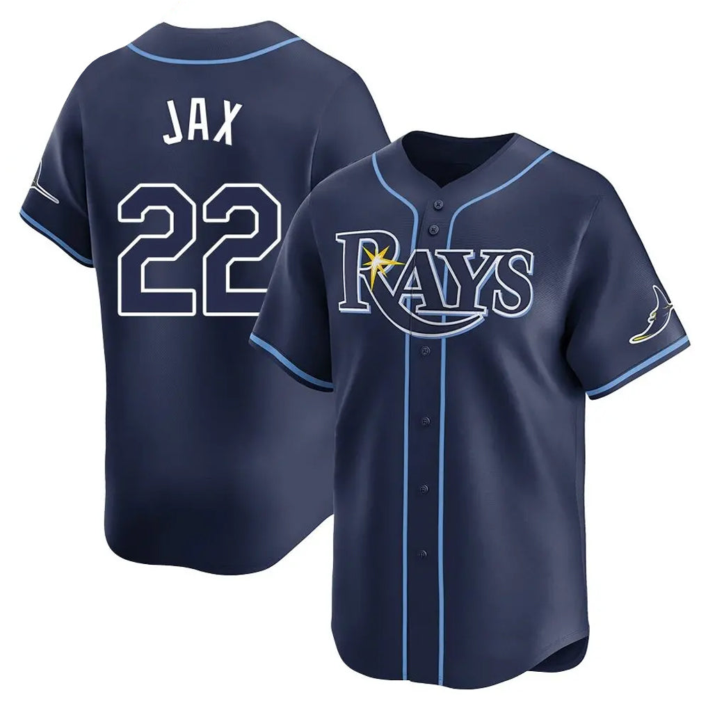 Tampa Bay Rays #22 Griffin Jax Player Navy Home Limited Stitched Baseball Jersey