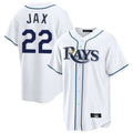 Tampa Bay Rays #22 Griffin Jax Player White Home Game Stitched Baseball Jersey