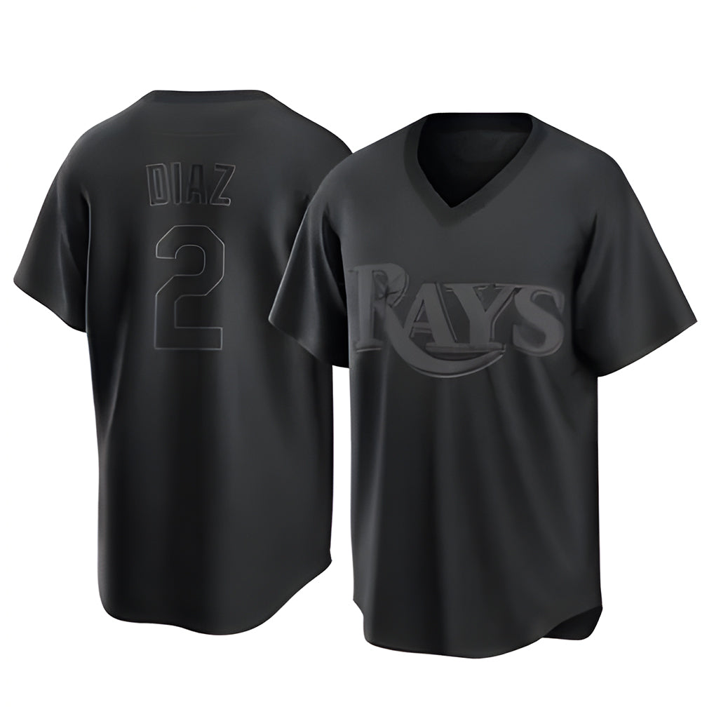 Tampa Bay Rays #2 Yandy Diaz Player Black Home Game Stitched Baseball Jersey