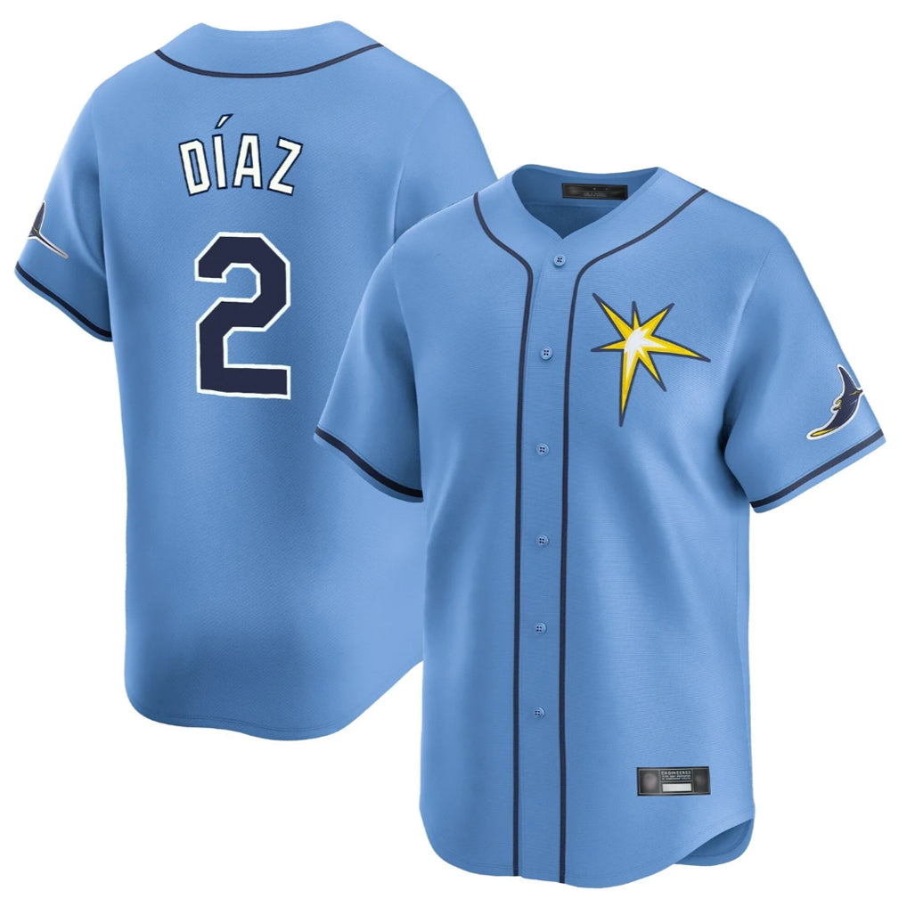 Tampa Bay Rays #2 Yandy Diaz Player Light Blue Home Limited Stitched Baseball Jersey