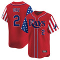 Tampa Bay Rays #2 Yandy Diaz Player Red 2025 Independence Day Vapor Premier Limited Stitched Baseball Jersey