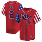Tampa Bay Rays #2 Yandy Diaz Player Red 2025 Independence Day Vapor Premier Limited Stitched Baseball Jersey