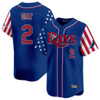 Tampa Bay Rays #2 Yandy Diaz Player Royal 2025 Independence Day Vapor Premier Limited Stitched Baseball Jersey