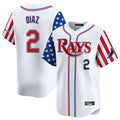 Tampa Bay Rays #2 Yandy Diaz Player White 2025 Independence Day Vapor Premier Limited Stitched Baseball Jersey