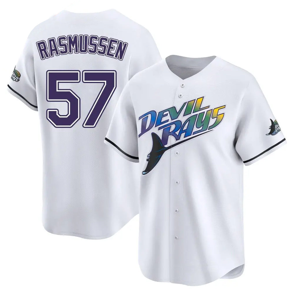 Tampa Bay Rays #57 Drew Rasmussen Player White City Connect Home Stitched Baseball Jersey