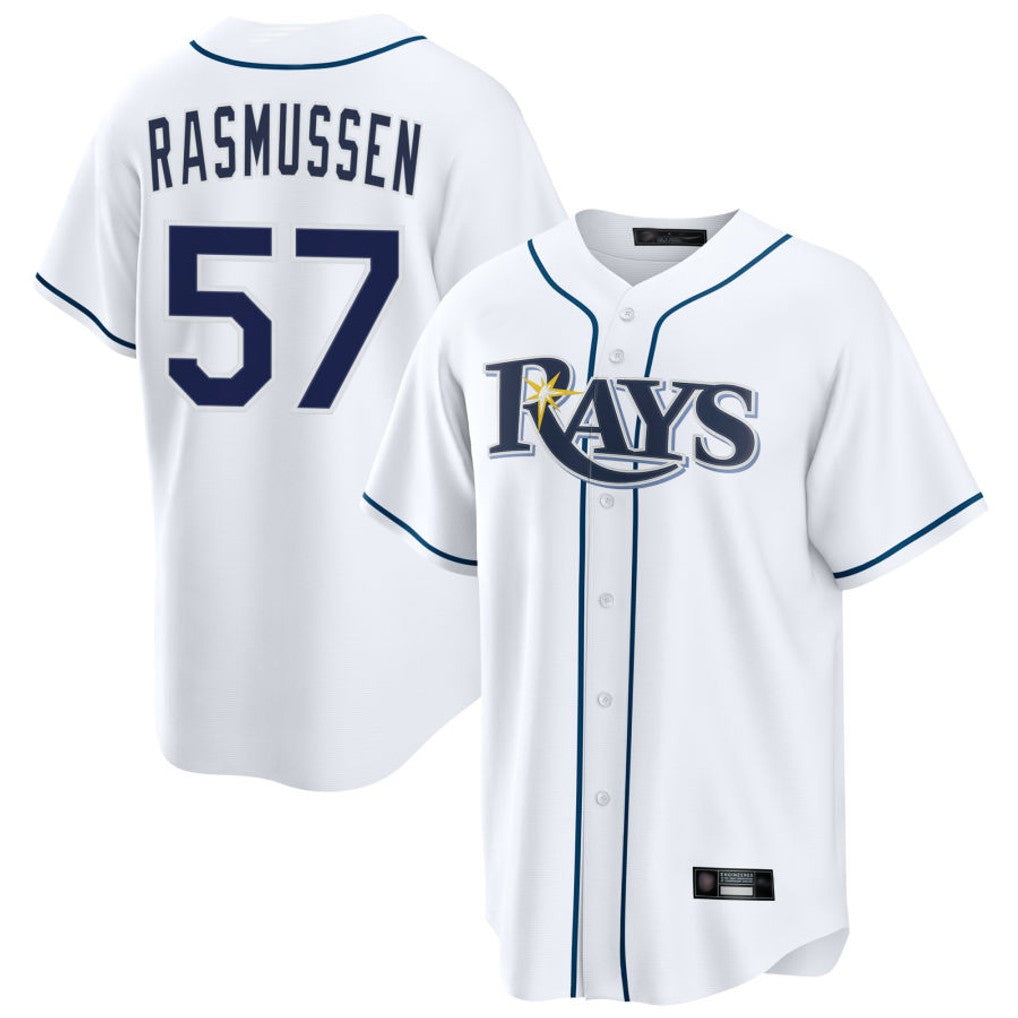 Tampa Bay Rays #57 Drew Rasmussen Player White Home Game Stitched Baseball Jersey