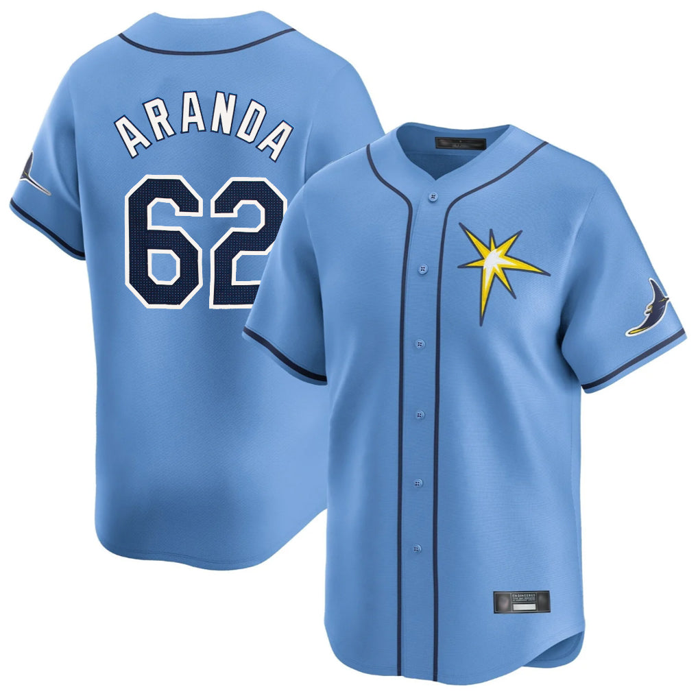 Tampa Bay Rays #62 Jonathan Aranda Player Light Blue Home Limited Stitched Baseball Jersey